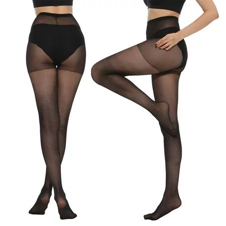Yilanmy 6 Pairs Black Tights 20 Denier High Waist Sheer Pantyhose for Women | Walmart (US)