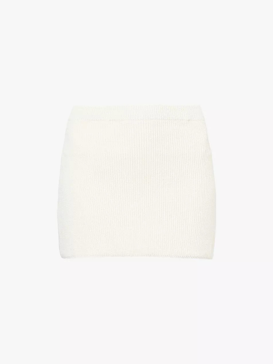 Slim-fit mid-rise cotton-blend mini skirt | Selfridges
