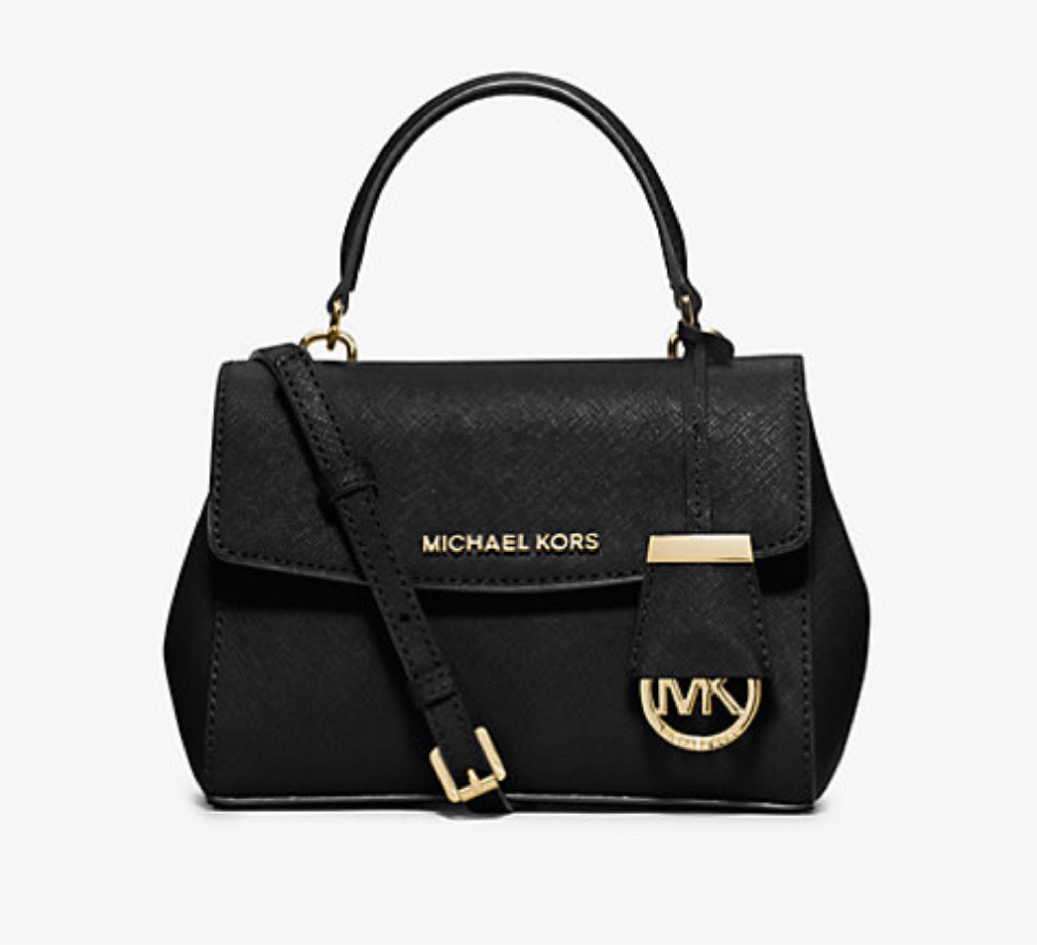 Michael Kors Ava Small Top Handle Leather Satchel with Black Bow