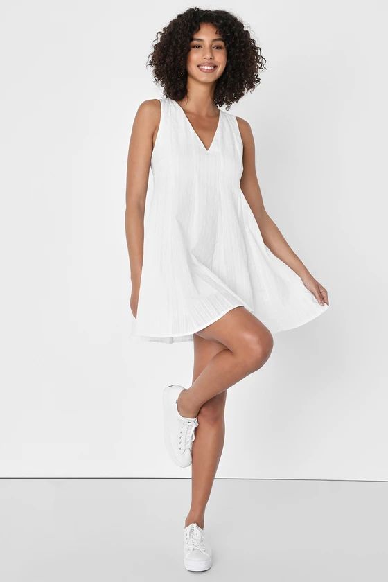 Charming Perfection White Tie-Back Mini Shift Dress | Lulus (US)
