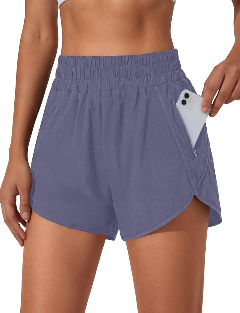 BMJL Women's Running Shorts Elastic High Waisted with Pockets, 2.5" Sporty Workout Quick Dry Athl... | Amazon (US)