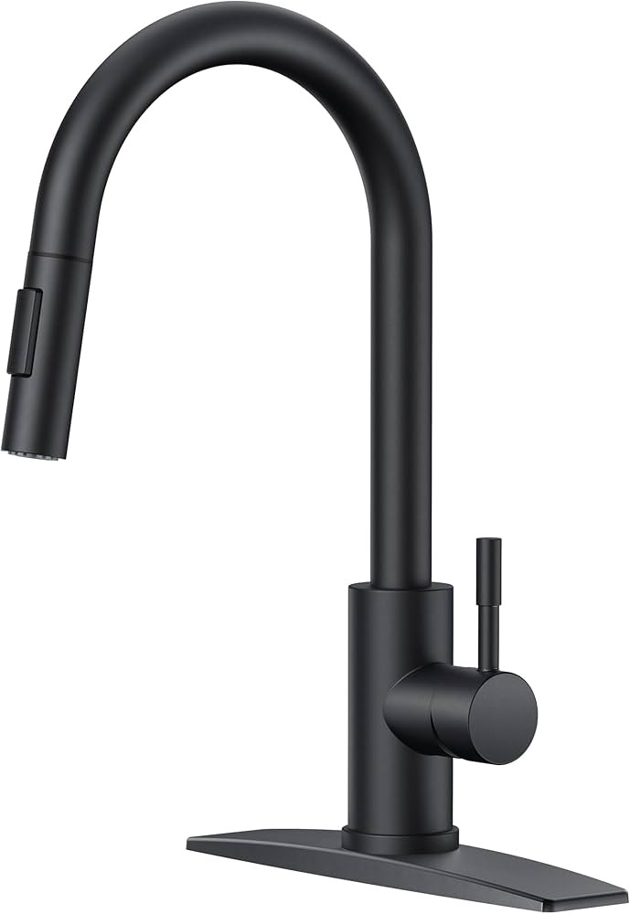 FORIOUS Black Kitchen Faucets, Kitchen Faucet with Pull Down Sprayer Matte Black, Kitchen Sink Fa... | Amazon (US)