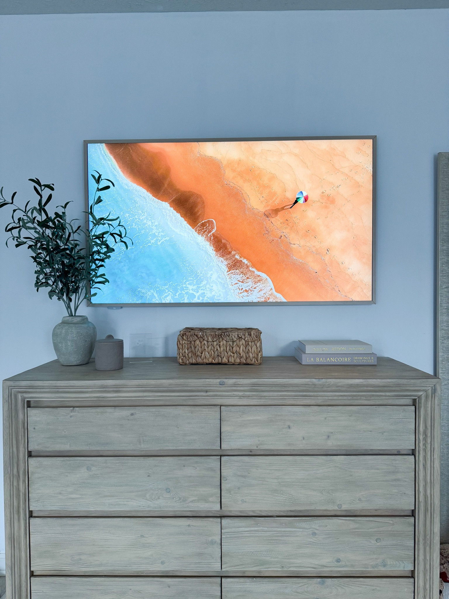 Bedroom dresser decor! Obsessed with this frame tv too! 

#LTKHome