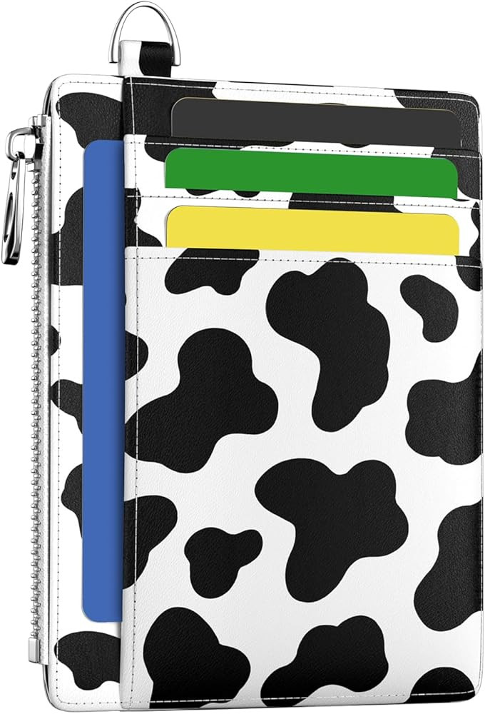 Slim Wallet Women Credit Card Holder Cow RFID Blocking Small Mini Card Wallets Cute Front Pocket ... | Amazon (US)