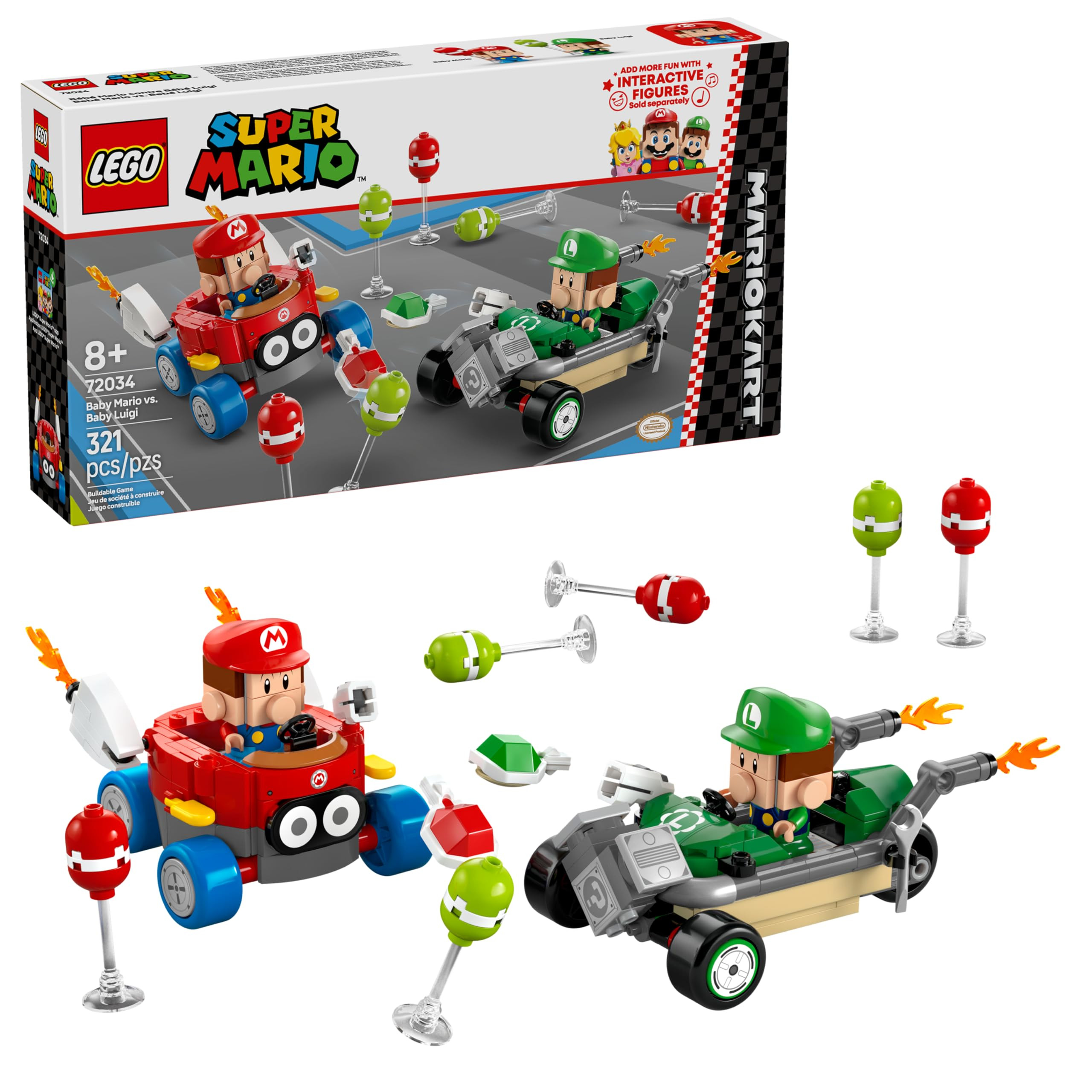 LEGO Super Mario: Mario Kart Baby Mario vs. Baby Luigi - Collectible Toy Building Set for Kids, B... | Amazon (US)