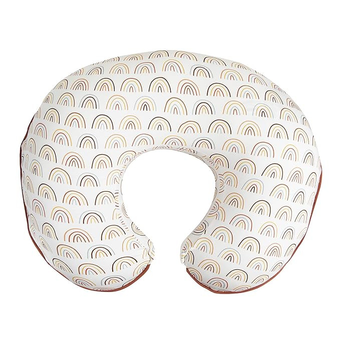 Boppy Nursing Pillow Cover –Organic Cotton Fabric | Spiced Rainbow & Solid Rust Clay Side | Fit... | Amazon (US)