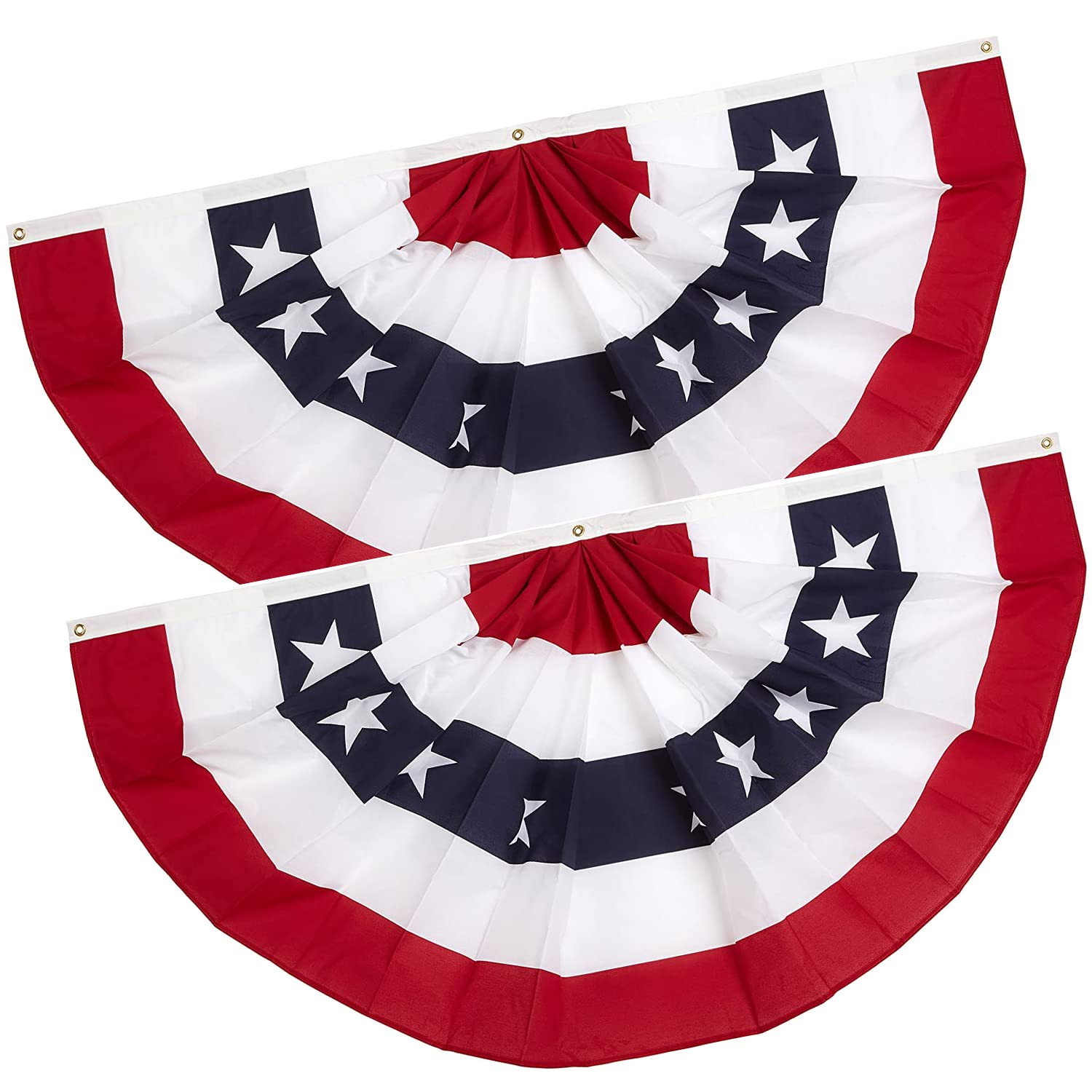 3x6 Ft 4th of July Decorations Memorial Day American flags Bunting Flags outdoor- Half Fan Banner... | Amazon (US)