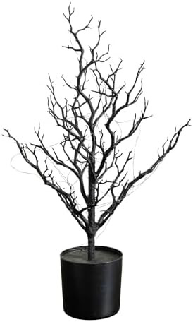 Nearly Natural 2ft Pre-Lit Halloween Black Spooky Twig Tree with 60 Orange & Purple LED Lights | Amazon (US)