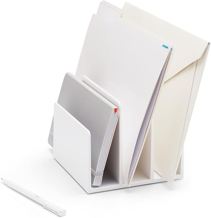 Poppin Fin File Sorter - 3-Compartment File Organizer, Sturdy and Durable Document Organizer, Sle... | Amazon (US)