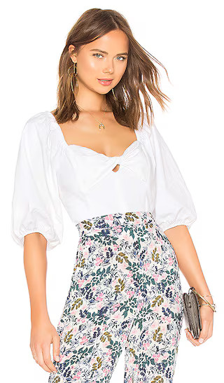 1. STATE Puff Sleeve Crop Top in Ultra White | Revolve Clothing (Global)