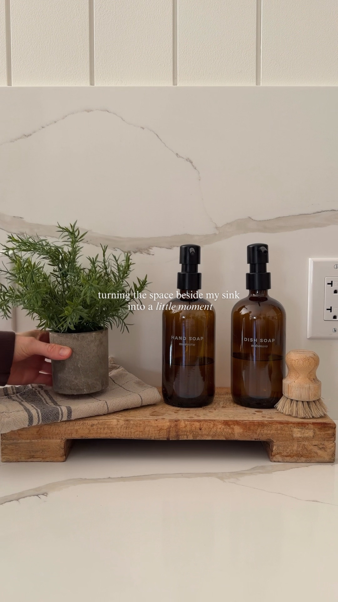 it’s always the tiny little details that make a kitchen feel curated 🥹

a simple wood stand, my favourite soap dispensers, and a little faux rosemary stem…
just a few little details that make you happy every time you walk by.

#LTKsale #LTKhome #LTKsummer