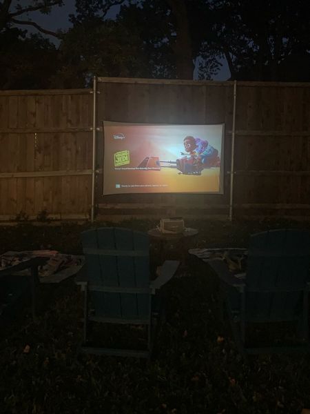 outdoor movie night w/ projector, lawn chairs and string lights! 

#LTKfamily #LTKGiftGuide #LTKCyberWeek