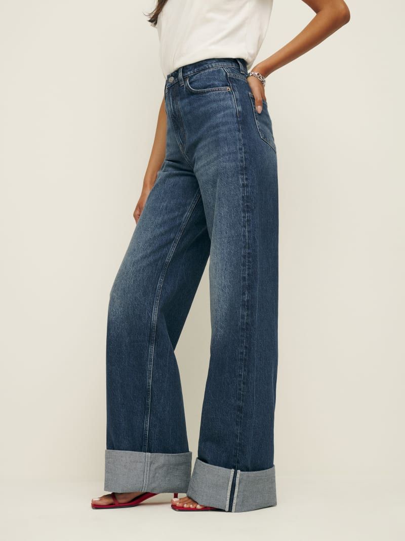 Cary Cuffed High Rise Slouchy Wide Leg Jeans | Reformation (Global)