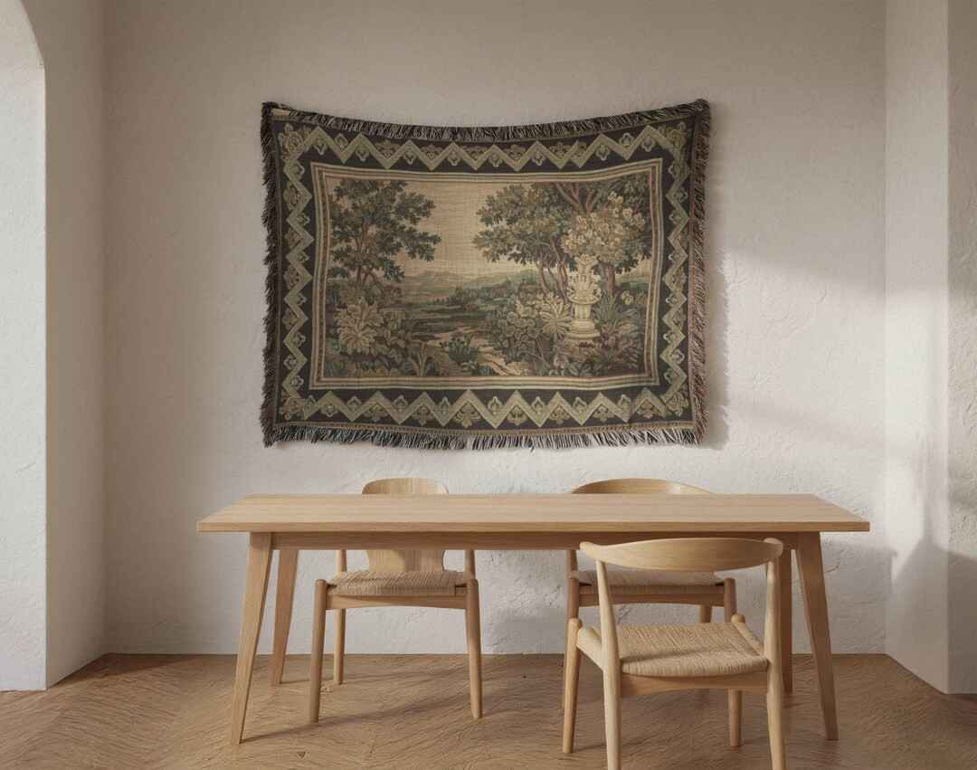 Chateau Garden French Verdure Style Tapestry Wall Hanging - Etsy | Etsy (US)