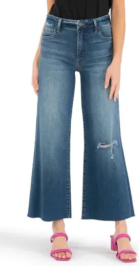 KUT from the Kloth Meg Fab Ab Distressed High Waist Wide Leg Jeans | Nordstrom | Nordstrom