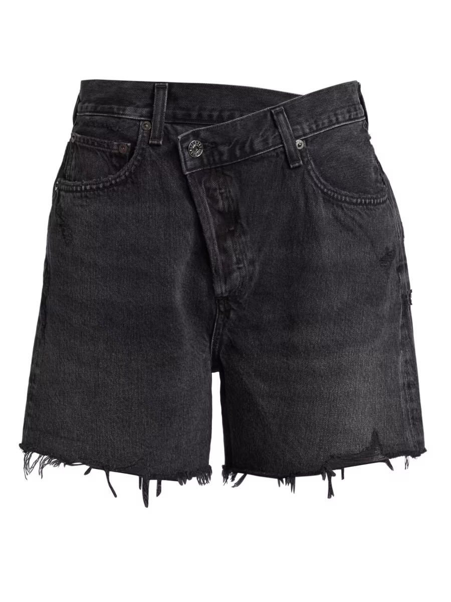 Asymmetric Waist Denim Shorts | Saks Fifth Avenue