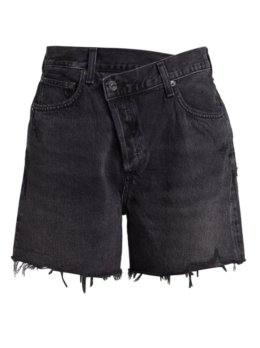Asymmetric Waist Denim Shorts | Saks Fifth Avenue