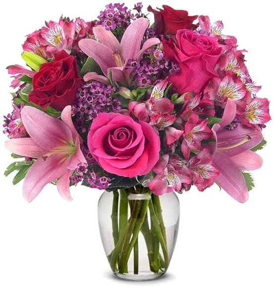 From You Flowers - Rose and Lily Bouquet with Free Vase (Fresh Flowers) | Amazon (US)