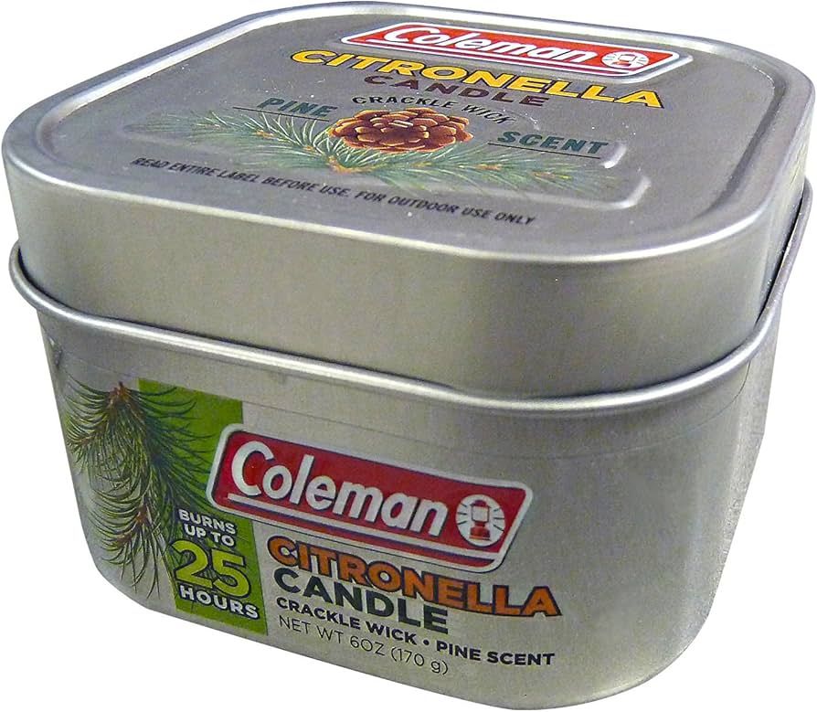 Coleman Pine Scented Citronella Candle with Wooden Crackle Wick - 6 oz Tin | Amazon (US)