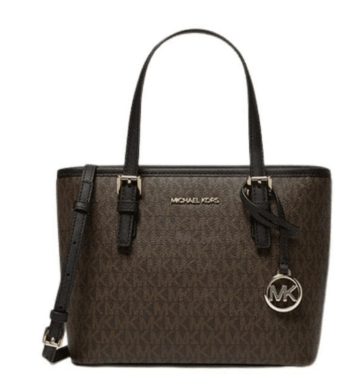Michael Kors Womens XS Carry All Jet Set Travel Womens Tote 35T9GTVT0B-BRN/BLK (BROWN/BLK) | Walmart (US)