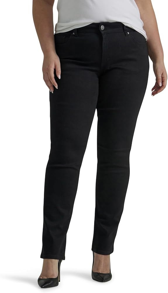 Lee Women's Plus Size Legendary Mid Rise Straight Leg Jean | Amazon (US)