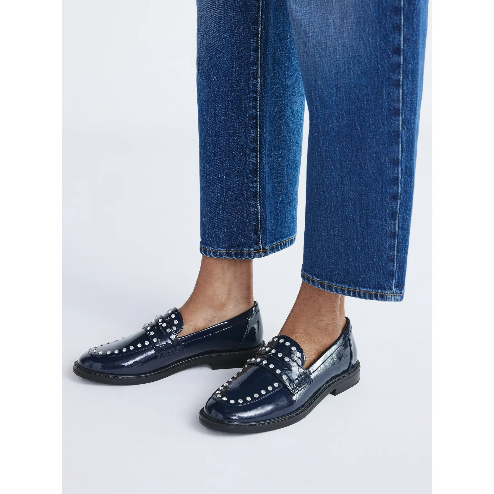Free Assembly Women's Studded Faux Leather Loafers, Sizes 6-11 | Walmart (US)