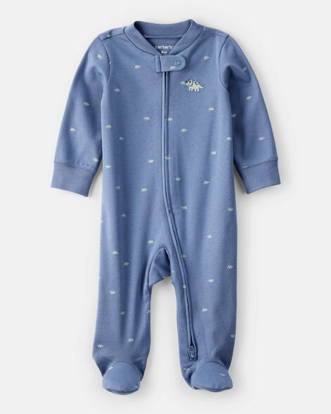Baby Boy Dino Print 100% Cotton Long-Sleeve Sleep & Play - Navy Blue | Carter's Inc