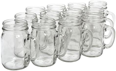 North Mountain Supply Glass Pint Mug Handle Mason Drinking Jars - Case of 12 | Amazon (US)