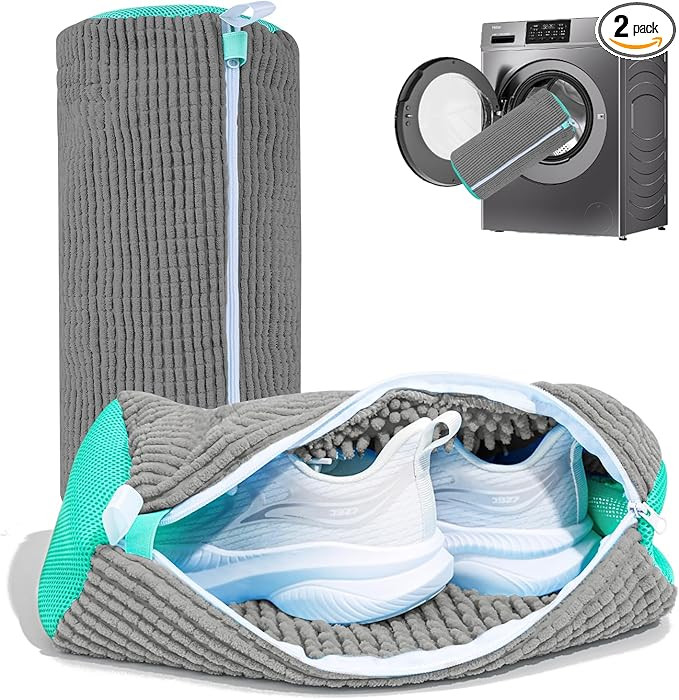 Shoe Washing Machine Bag: Laundry Shoe Bag for Washer and Dryer - 2pc Reusable Shoe Cleaning Bag ... | Amazon (US)