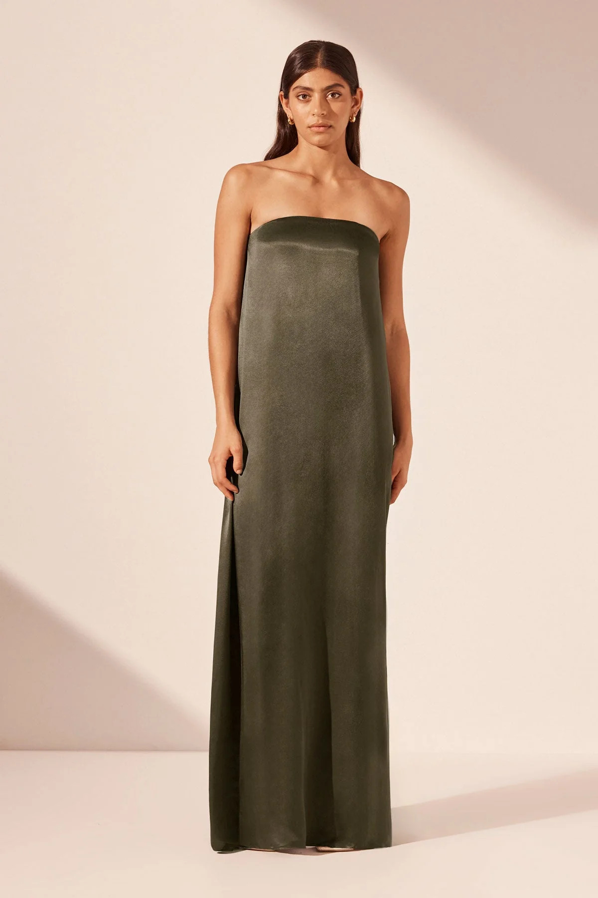 LA LUNE STRAPLESS COLUMN MAXI DRESS | FOREST | DRESSES | SHONA JOY | Shona Joy