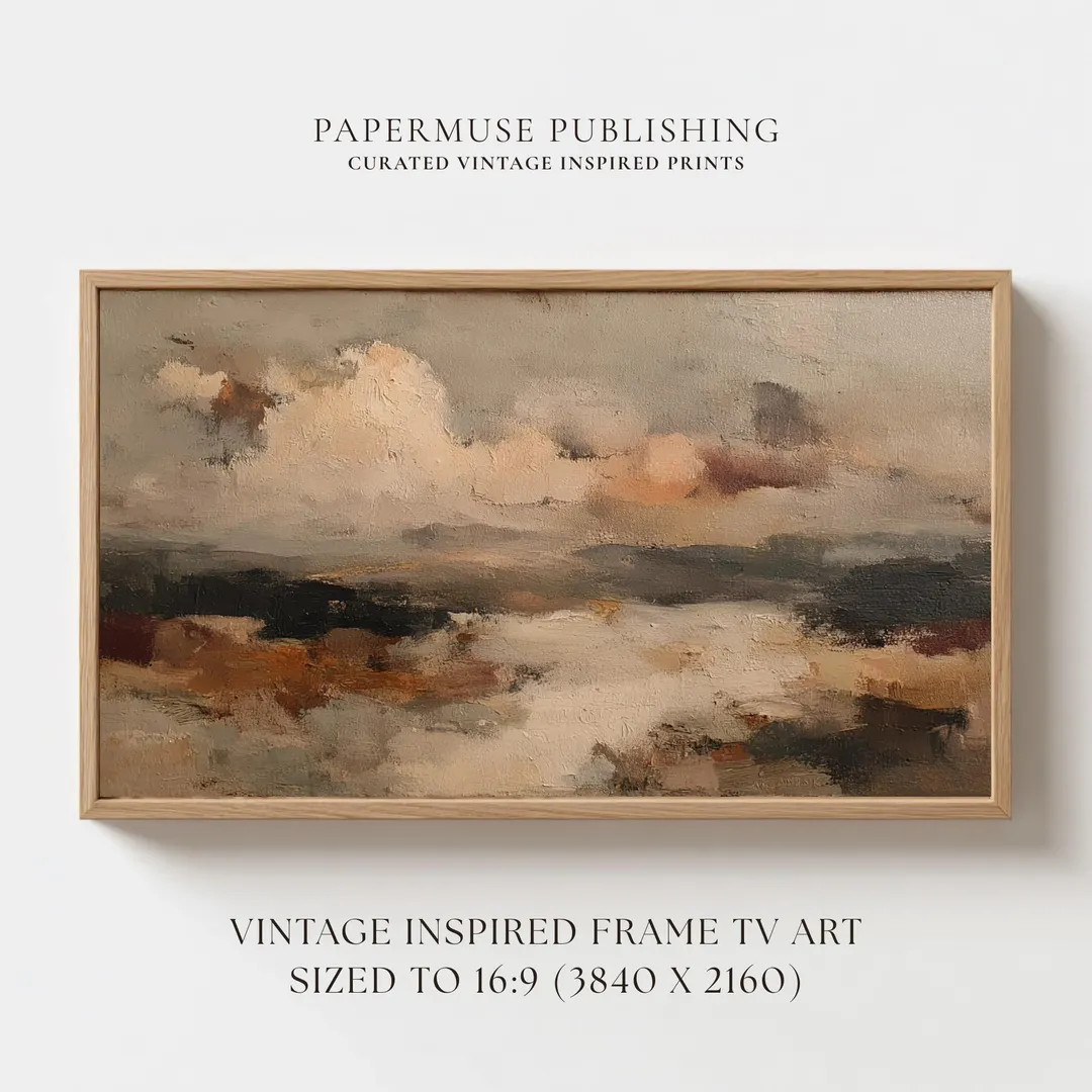 Moody Abstract Frame TV Art, Earthy Neutral Landscape, Textured Modern Samsung Frame TV Download ... | Etsy (US)