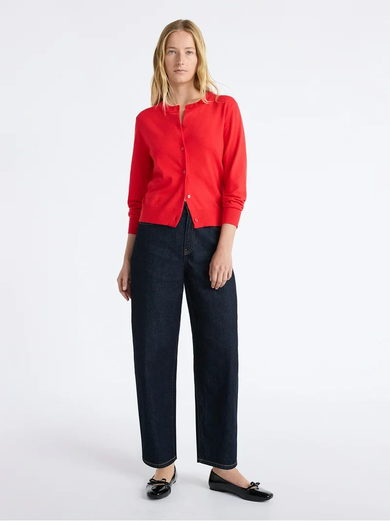 Free Assembly Women's and Women's Plus Classic Cozy Yarn Cardigan Sweater, Midweight, Sizes XS-4X | Walmart (US)