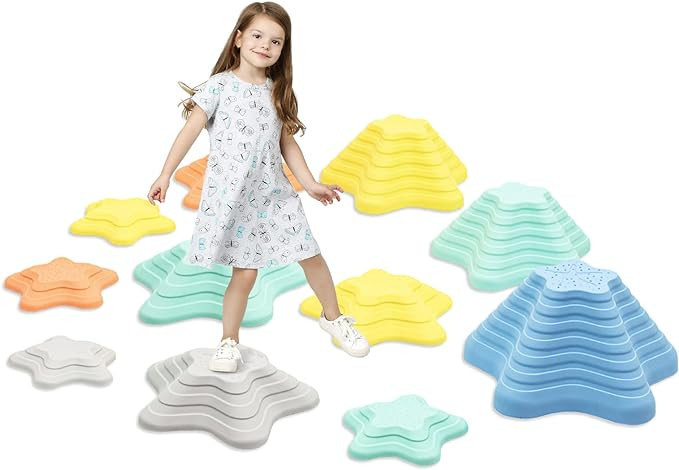 Balance Stepping Stones for Kids Stepping Stones Set Balance Blocks Indoor & Outdoor Kids Fitness... | Amazon (US)