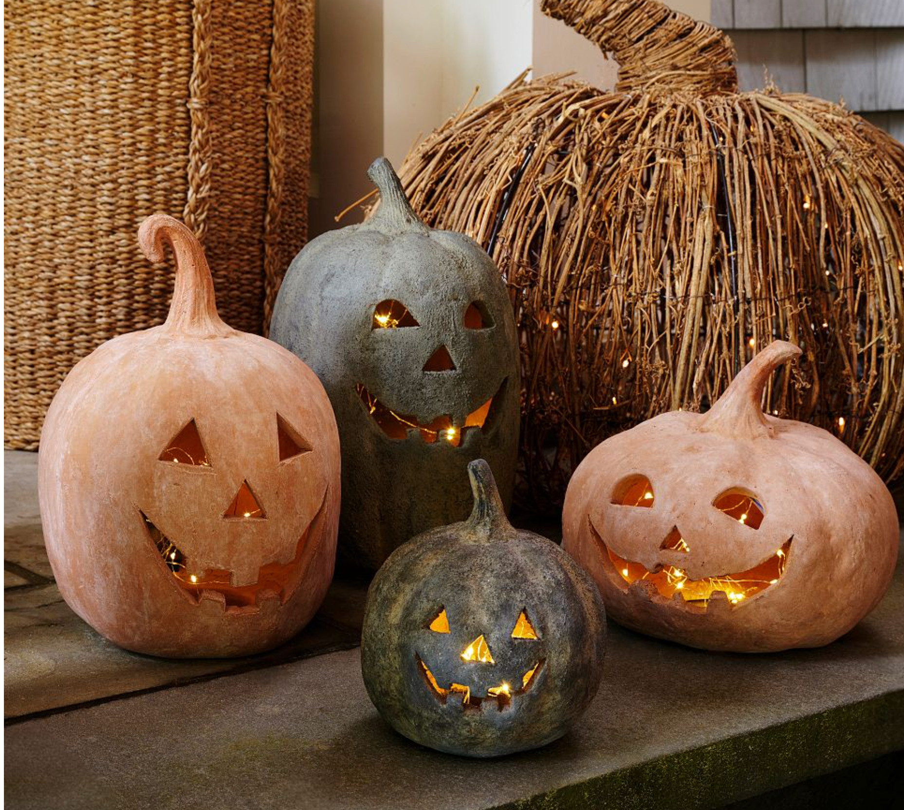 Halloween decor doesn't have to be spooky. It can be cute and stylish, too! I am loving these terracotta jack o' lanterns from Pottery Barn.

#halloween #halloweendecor #homestyling #homedecor #jackolanterns #pumpkindecor  

 #LTKSeasonal #LTKHome