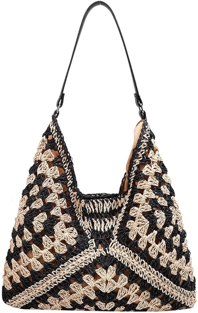 Orgone Beach Bag, Straw Beach Tote Knit bags, Summer Woven Handbag, Shoulder Boho Bag for Women | Amazon (US)
