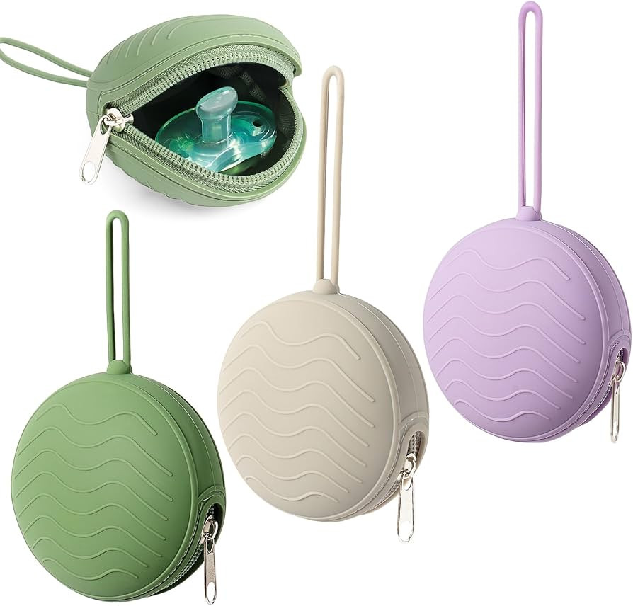 3 Pack Silicone Pacifier Holder Case, BPA-Free Pacifier Cover Pouch for Baby, Portable Pacifier S... | Amazon (US)