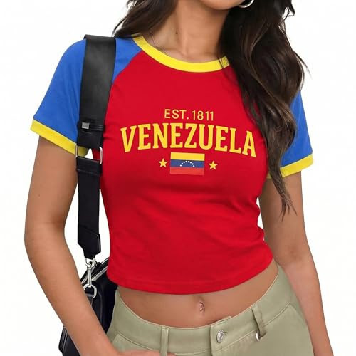 Soccer Cup 2026 Shirt Women Brazil Shirt Mexico Jersey Funny Graphic Short Sleeve Crop Top Streetwear Red | Amazon (US)