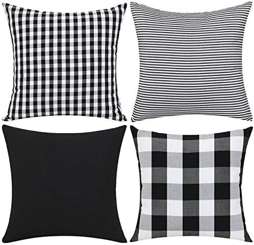 Gysan Buffalo Check Plaid Throw Pillow Covers Decorative Square Pillow Case Set of 4 18x18 Inches... | Amazon (US)