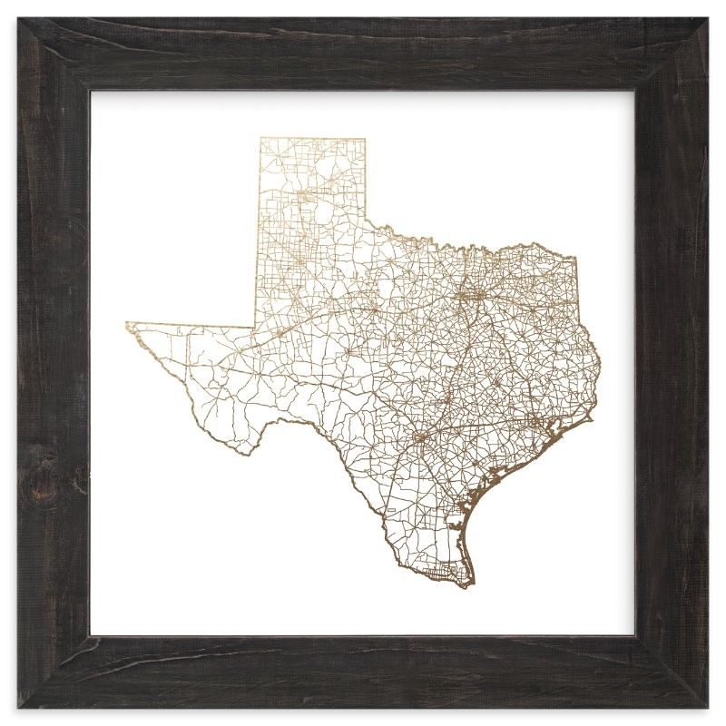 "Texas Map" - Foil-pressed Art Print by GeekInk Design. | Minted