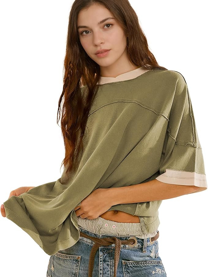 Songling Womens 3/4 Length Sleeve Casual Loose Fit Summer Tee Shirt Basics Cotton t Shirts Trendy... | Amazon (US)