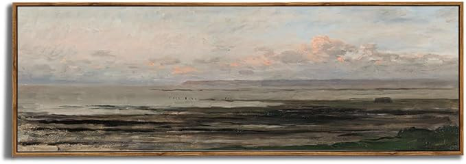 Framed Canvas Wall Art for Bedroom - Long Horizontal 13.5x40" Above the Bed - Vintage Farmhouse F... | Amazon (US)