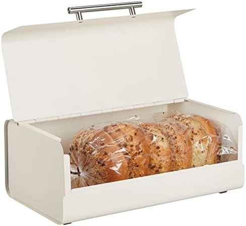 mDesign Metal Bread Box Bin with Hinged Lid - for Kitchen Countertop, Island and Pantry - Large Capa | Amazon (US)