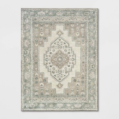 9'x12' Wool Tufted Geometric Persian Style Area Rug Gray - Threshold™ | Target