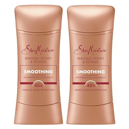 SheaMoisture Antiperspirant Deodorant Stick Smoothing Manuka Honey & Retinol (Pack of 2) for 48HR Sweat & Odor Protection with No Parabens & No Mineral Oil 2.6 oz | Amazon (US)