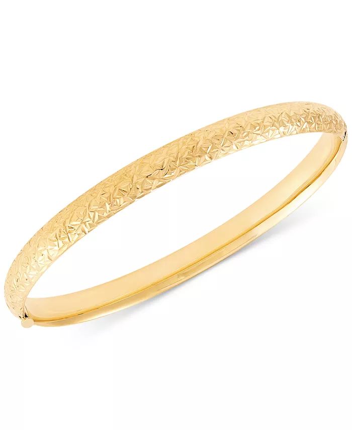 Textured Bangle Bracelet in 10k Gold, White Gold and Rose Gold | Macy's
