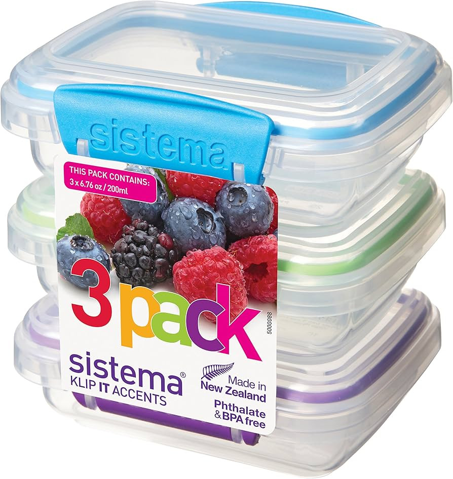 Sistema KLIP IT Accents Collection Food Storage Containers, 6.7 oz./0.2 L, Color Received May Var... | Amazon (US)