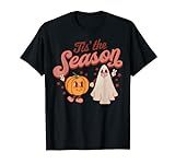 Tis the Season Pumpkin Boo 60s 70s Hippie Halloween Costume T-Shirt | Amazon (US)