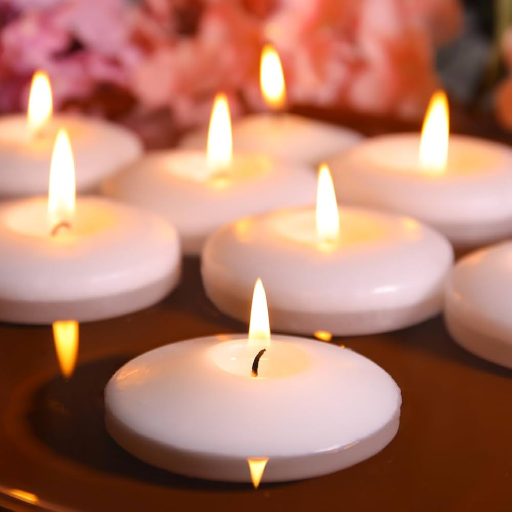3 inch White Floating Candles, 48 Packs Unscented Floating Candles for Centerpieces-10 Hours Burn... | Amazon (US)