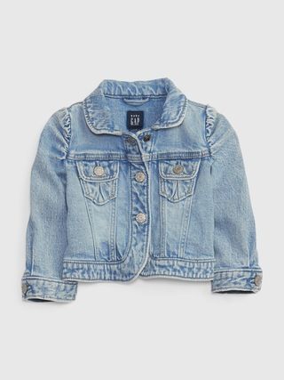 Baby Organic Cotton Puff Denim Jacket with Washwell | Gap (US)