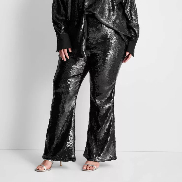 Women's High-Rise Sequin Full Length Flare Pants - Future Collective™ with Kahlana Barfield Bro... | Target